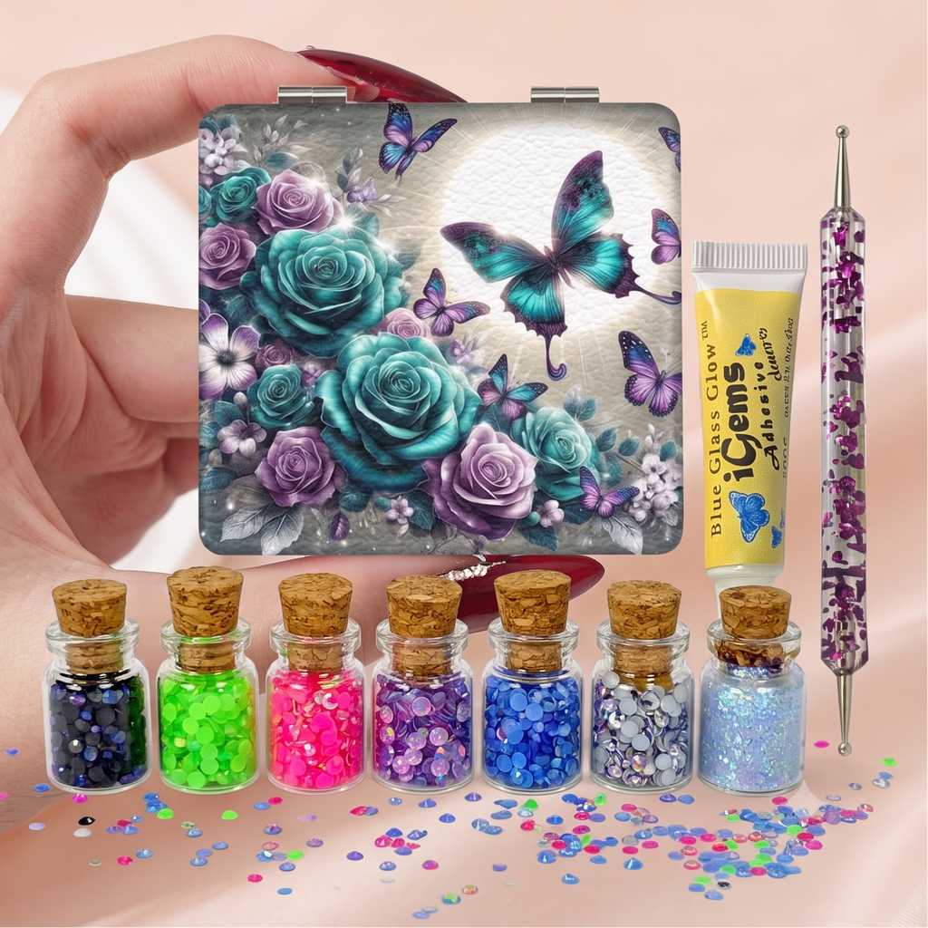 BlueGlassGlow iGems Kaleidoscope Kit - Rainbow Face Gem Set & Body Rhinestones