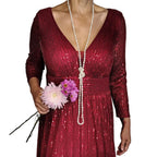 Ruby Radiance Sequin Gown