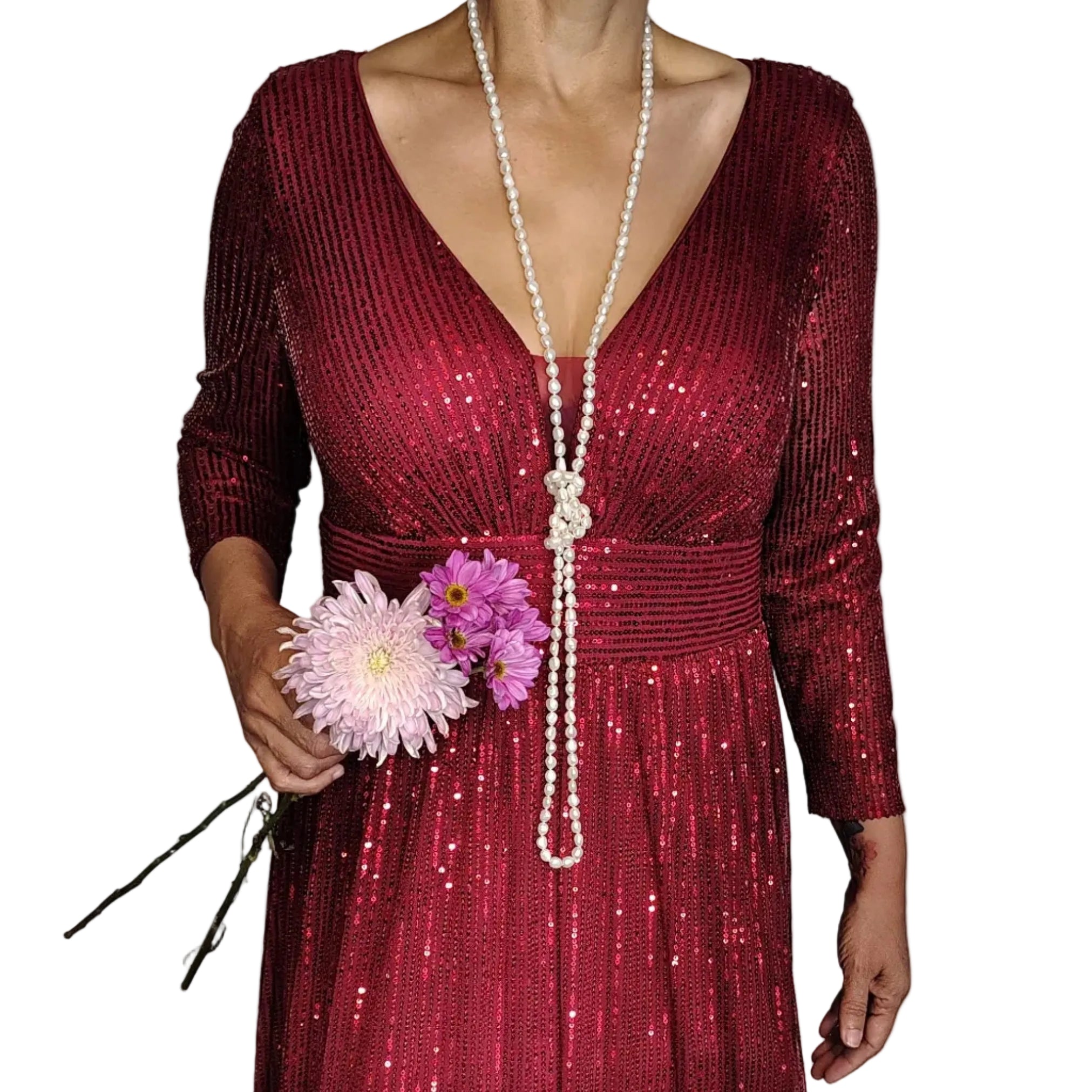 Ruby Radiance Sequin Gown