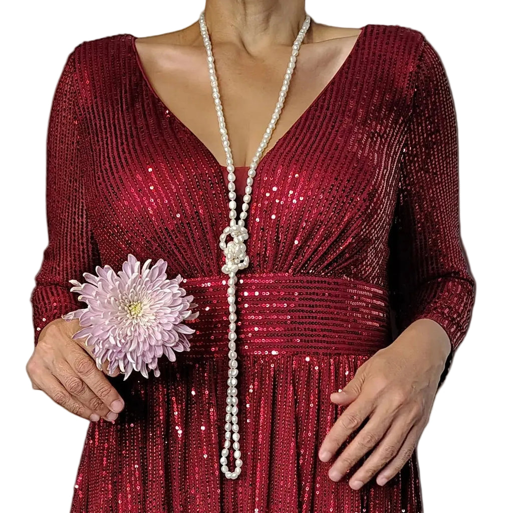 Ruby Radiance Sequin Gown
