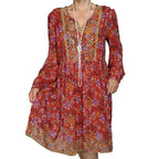 Tropical Glow V-Neck Boho Dress